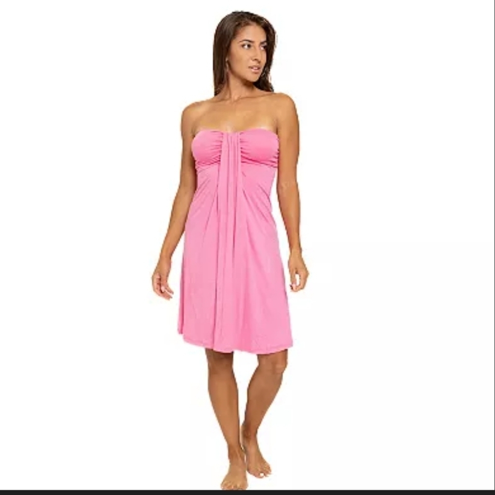 PORTOCRUZ STRAPLESS DRESS/SWIM COVER-UP